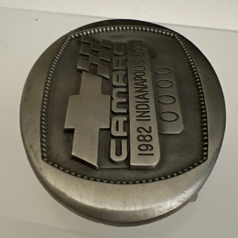 Vintage 1982 Indianapolis 500 Chevrolet Camaro Pewter Belt Buckle Limited No 148